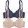 PETITE FLEUR T-Shirt-BH PETITE FLEUR, Damen, Gr. 100, Cup B, blau (marine, toffee), Spitze, Obermaterial: 86% Polyamid, 14% Elasthan, BHs T-Shirt-BH, mit Bügel und grafischer Spitze, Basic Dessous