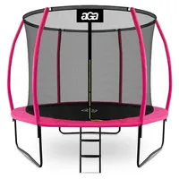 Aga SPORT EXCLUSIVE Trampolin 305 cm 10 ft Rosa, Kindertrampolin, Gartentrampolin mit Sicherheitsnetz + Schutznetz + Leiter - Rosa