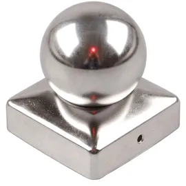Baumarktplus 25x Pfostenkappe Edelstahl 101 mm Kugel Abdeckkappe Für Pfosten 10 x 10 cm