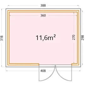 Telluria Classico 4,08 x 3,18 m Weiß