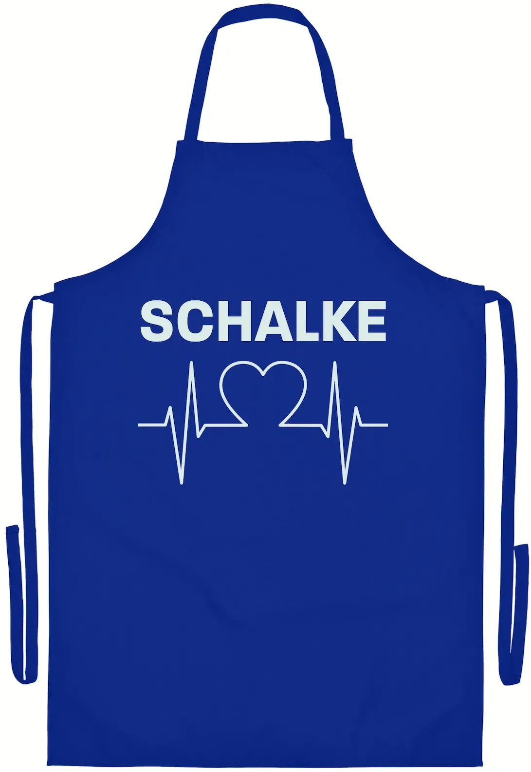 multifanshop Grillschürze - Schalke - Herzschlag - Druck weiß - Schürze