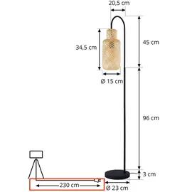 LINDBY Venora 1x E27 max. 15W Schwarz
