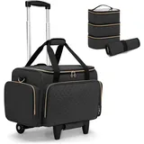 Luxja Kosmetikkoffer Trolley Damen, Schwarz