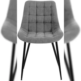 CLP Esszimmerstuhl Sardna, Küchenstuhl gepolstert mit gestepptem Cordbezug, Polsterstuhl mit Metallgestell bis 150 kg belastbar