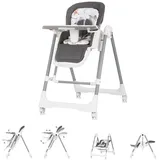 Chipolino Hochstuhl, Hochstuhl 2 in 1 Milk Shake, verstellbar, Babyschaukel, Räder grau