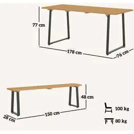 Outsunny Sitzgruppe 3-tlg. Beige