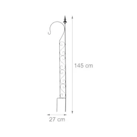 Relaxdays Rankhilfe mit Haken 145 x 27 cm Schwarz