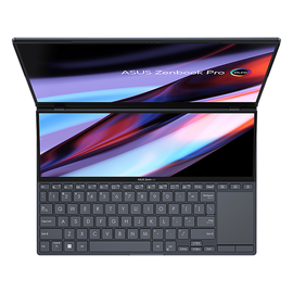 Asus Zenbook Pro 14 Duo OLED UX8402VV-P1021W Laptop 36,8 cm (14.5") Touchscreen WQXGA+ Intel® CoreTM i9 i9-13900H 32 GB LPDDR5-SDRAM 2 TB SSD NVIDIA GeForce RTX 4060 Wi-Fi 6E (802.11ax) Windows 11 Home Schwarz