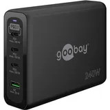 goobay USB-CTM PD GaN Multiport-Schnellladegerät max. 240 W, schwarz