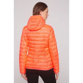 Soccx Damen, Leichte Steppjacke mit Kapuze Neon orange, L - L