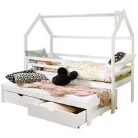 Kids Collective Hausbett Weiß, Holz, 90x167x200 cm Kinder -