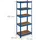 Relaxdays Schwerlastregal Stahl/MDF 180x70x45 cm blau 5 Böden 500 kg