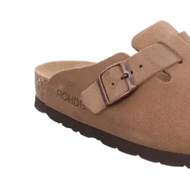 ROHDE Clog Leder Pantolette robust klassisch Schnalle Alba 6071, Größe:40 EU, Farbe:Mehrfarbig - Braun - 40