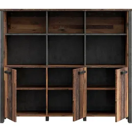 Forte Bücherregal Clif 136,4 x 41,6 x 118,3 cm Dunkelgrau