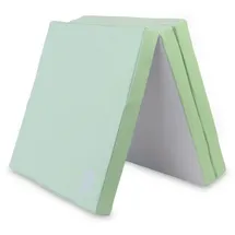 JEFlex - grün/graue klappbare Weichbodenmatte & Turnmatte 180 x 60 x 6 cm MADE IN GERMANY/faltbare Gymnastikmatte/platzsparende Fitnessmatte & faltbare Yogamatte/dicke Sportmatte für Kinderzimmer