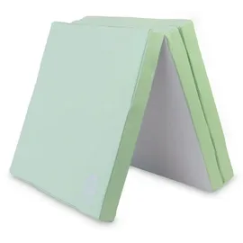 JEFlex - grün/graue klappbare Weichbodenmatte & Turnmatte 180 x 60 x 6 cm MADE IN GERMANY/faltbare Gymnastikmatte/platzsparende Fitnessmatte & faltbare Yogamatte/dicke Sportmatte für Kinderzimmer