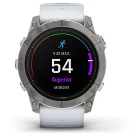 Garmin Epix Pro (Gen 2) Sapphire 51 mm steinweiss/titanium Titan mit Silikonarmband