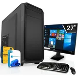 SYSTEMTREFF Business Komplett-Paket - Core i3 13100F - GeForce GT 710 2GB - 16GB - 512GB M.2 NVMe + - 27 Zoll Monitor - Windows 11 Pro - Desktop PC