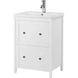WELLTIME Waschtisch »Aalborg Waschplatz Unterschrank Badschrank mit Becken«,... Badmöbel inkl. Keramikbecken, Breite 60 cm mit Schubladen