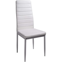 Trisens Esszimmerstühle 2/4/6/8 Set Stuhl Küchenstuhl Wohnzimmerstühle Kunstleder Stühle, Farbe:Weiß, Set:4er