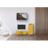 Aileenstore Wohnwand Set TV-Lowboard HiFi-Kommode 2 teilig