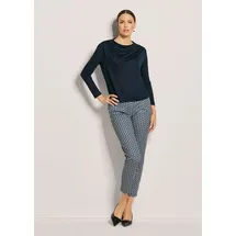 Madeleine Langarm-Shirt mit Wasserfallkragen in stahlblau | Gr.: 36