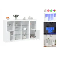 VidaXL Sideboards mit LED-Leuchten 3 Stk. Weiß Holzwerkstoff