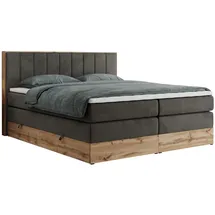 MKS Boxspringbett 160 x 200 cm H4 Dunkelgrau
