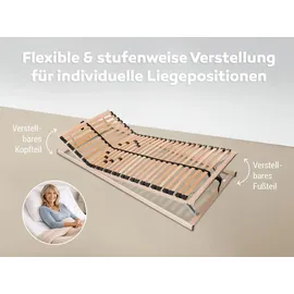 Betten-ABC Max1 K+F Lattenrost zur Selbstmontage mit Kopf- und Fußteilverstellung 90 x 220 cm