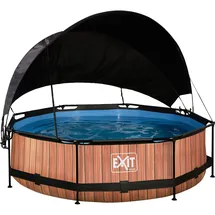 EXIT TOYS Wood Pool 300 x 76 cm inkl. Filterpumpe und Sonnensegel