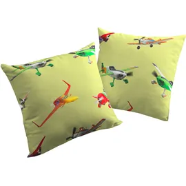 Wirth Kissenbezug Planes Action 50 x 50 cm Grün