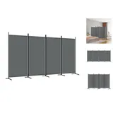vidaXL 4-tlg. Paravent Anthrazit 346x180 cm Stoff