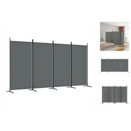 vidaXL 4-tlg. Paravent Anthrazit 346x180 cm Stoff