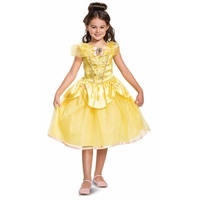 Disney Offizielles Deluxe Belle Kostüm Mädchen, Die Schöne und das Biest Kostum, Belle Kleid Mädchen, Karneval Faschingskostüme für Kinder Geburstag S
