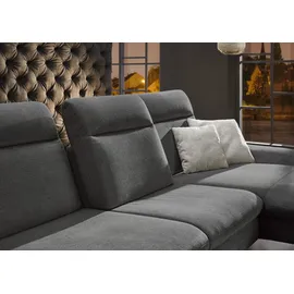 Hukla Eckcouch Polyester L-Form 3-Sitzer Schwarz