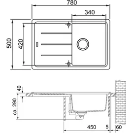 Franke Basis BFG 611-78 onyx + Excenterbetätigung