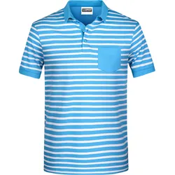 Herren Maritim Polo - Farbe blau, weiß - Größe M