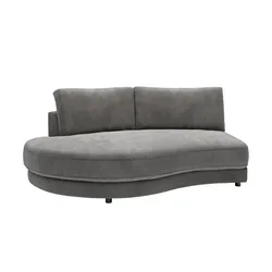 Jette Home Element Abschluss rund links in Cord Sila , grau , Maße (cm): B: 205 H: 85 T: 166.0