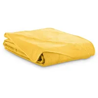 AmeliaHome Tagesdecke 240x260 cm gestrickt Velvet Samt Palsha Gelb