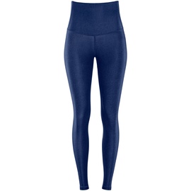 WINSHAPE Damen Functional Comfort Tights Hwl117c “high Waist” Im Jeans Style Mit V-Shape Applikation Und Core-Bund Leggings, Rich-Blue, XL EU