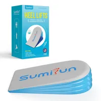 Einstellbare Ferse Lift Einsätze für Schuhe - 4 Schichten Gel Schuhheber für Frauen Unebene Beine Ferse Schmerzen Beinlänge Diskrepanz - Heel Lift Inserts für Women Men (Größe L, 1 Paar)