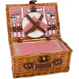 HYBDAMAI Picknickkorb Set für 2 Person mit Kühlfach, Abnehmbarer Riemen, Weinbeutel, Besteck Set, für Camping, Strand, Wandern, BBQ und Familie/Paare Geschenke, Zubehör