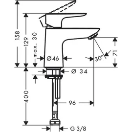 Hansgrohe Talis E 80 Standventil chrom 71706000