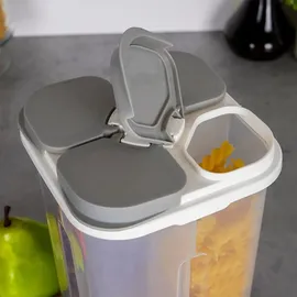 Excellent Houseware Aufbewahrungsbox 3L 1-tlg. Transparent/Weiß