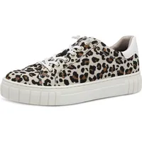 Marco Tozzi Sneaker flach mit Schnürsenkeln Vegan, Mehrfarbig LEO Dune), 40