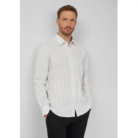 s.Oliver Regular Fit: Gestreiftes Langarmhemd aus Baumwollstretch - weiß - M