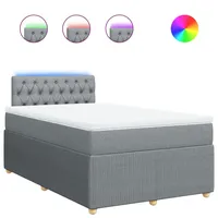 VidaXL Boxspringbett mit Matratze Hellgrau 120x200 cm Stoff