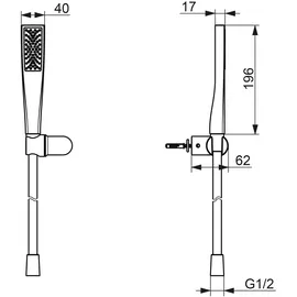 Hansa HANSAAURELIA Handbrausegarnitur 1-strahlig Matt-Schwarz 4717013033