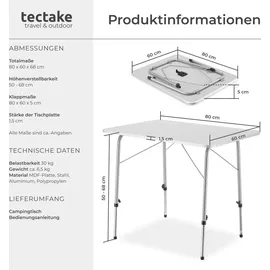Tectake Klapptisch grau (402173)