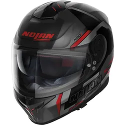 Nolan N80-8 Wanted N-Com Helm, schwarz-grau, Größe XS für Männer